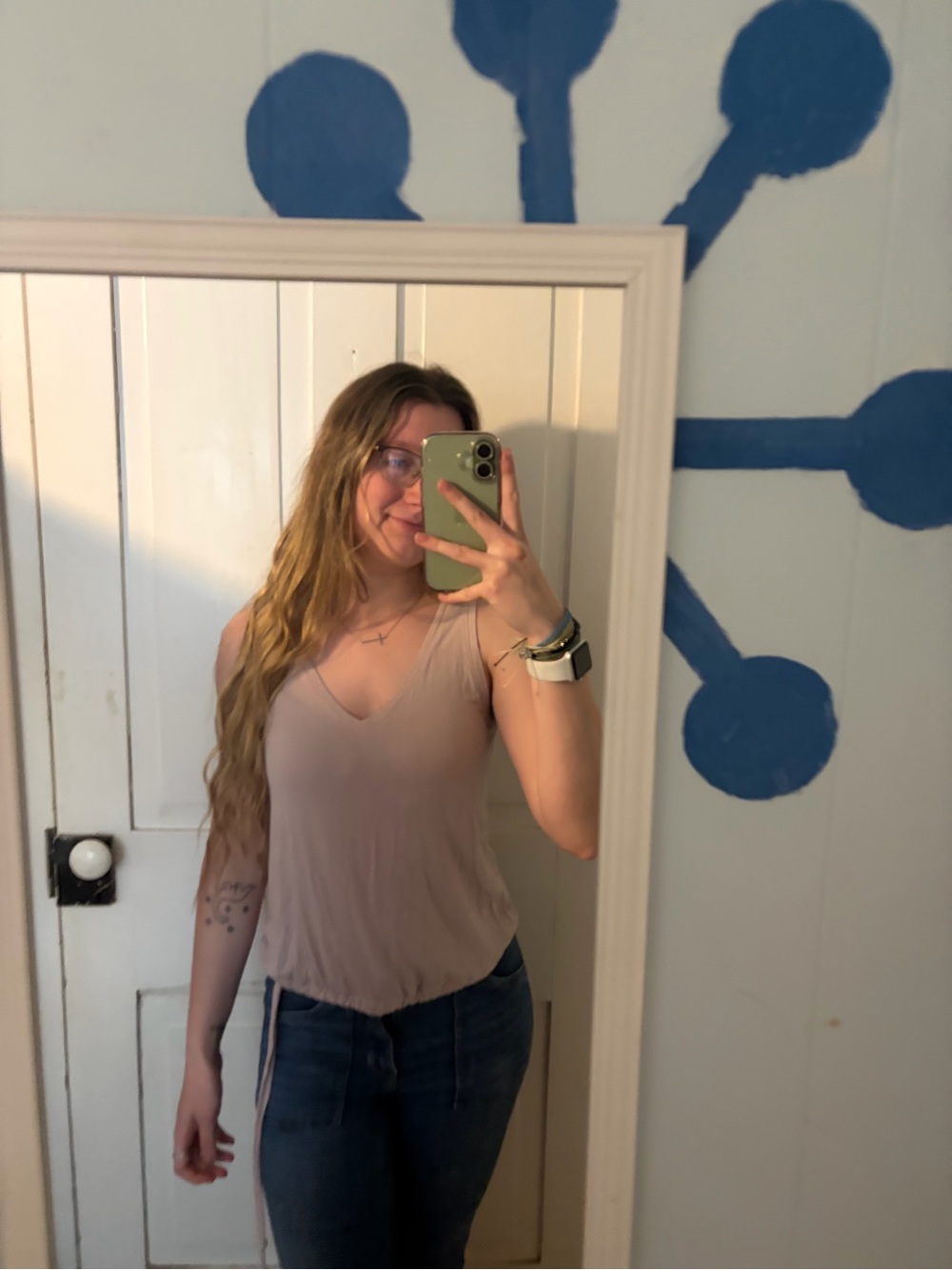 Express pink tank top with cinched bottom